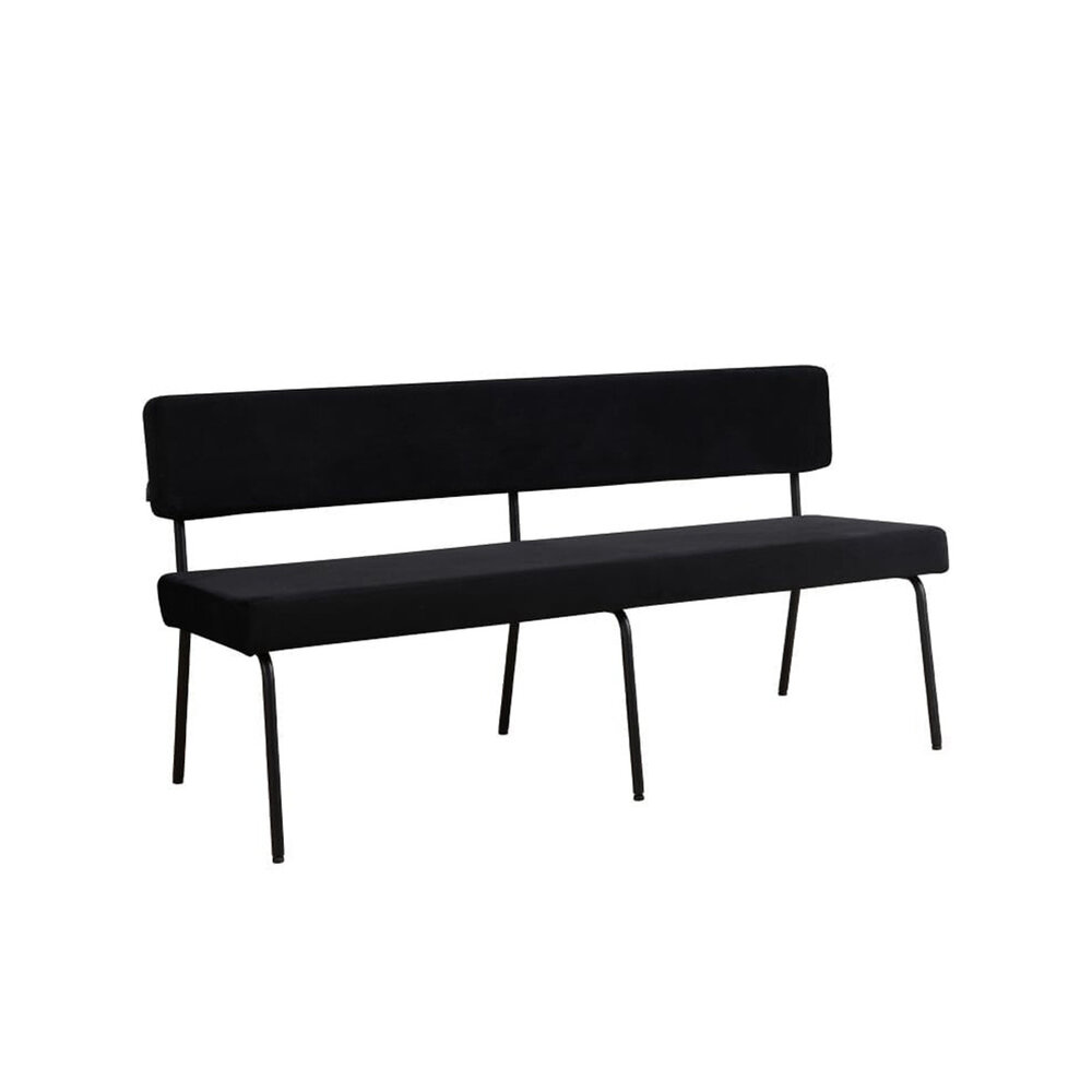 Bankje velours zwart 160 cm