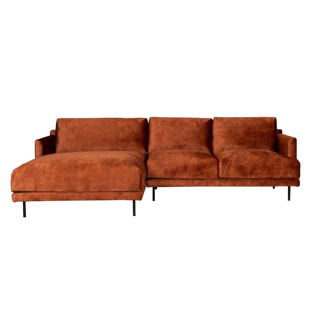 Hoekbank velours koper links