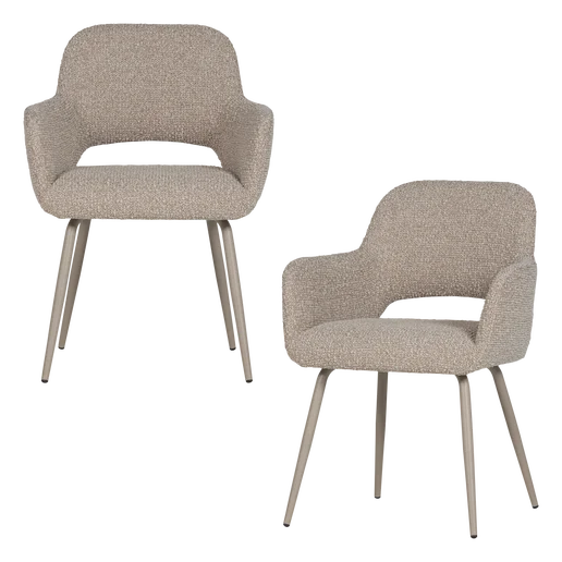 Eetkamerstoel beige set van 2