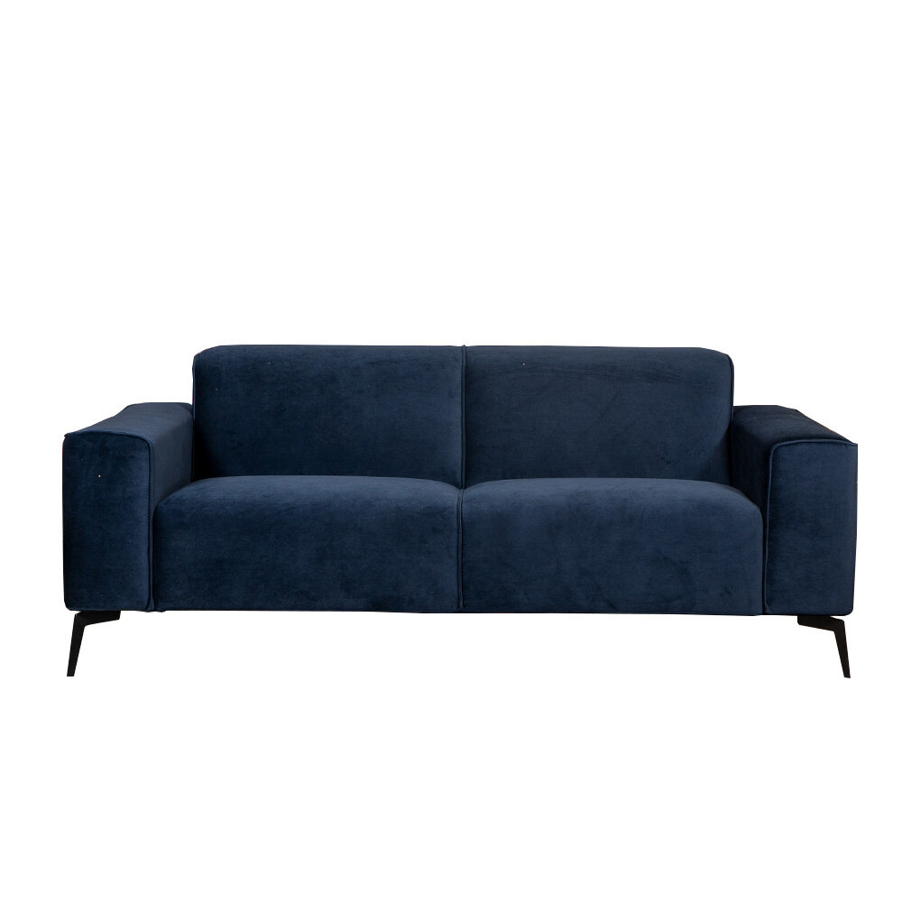Bank velours blauw 5-zits
