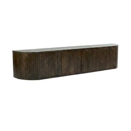 Tv-meubel mangohout espresso 220 × 35 cm hoog