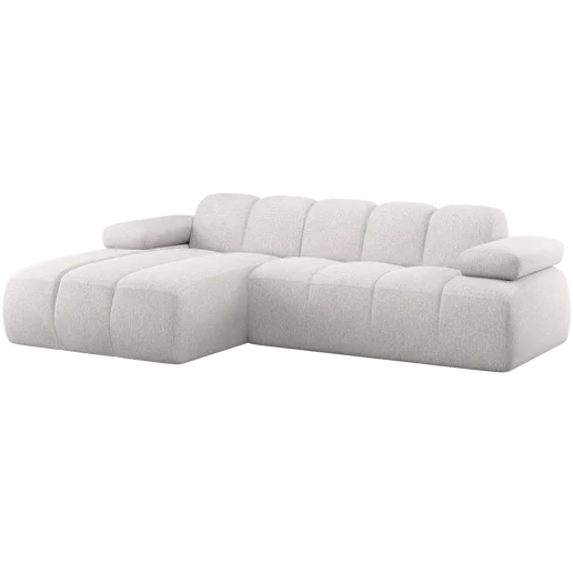 Chaise longue beige links 284 × 74 cm hoog