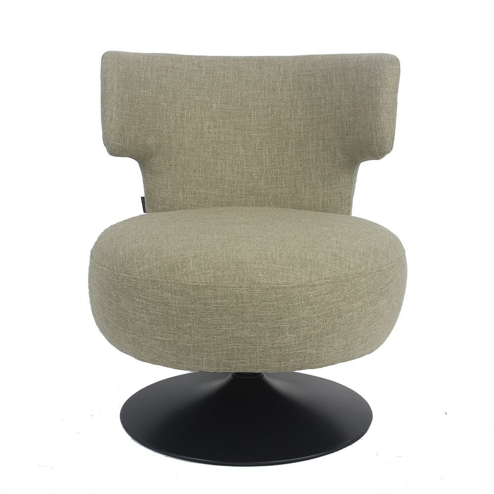 Fauteuil stof olijfgroen draaibaar