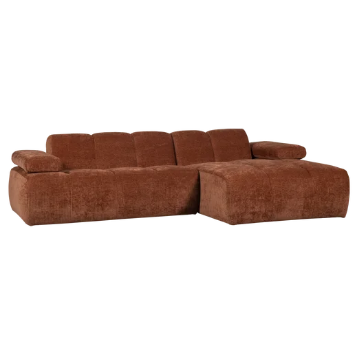 Chaise longue bruin rechts 284 cm