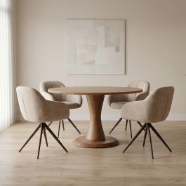 Eettafel Palvo mangohout naturel smooth 130 cm