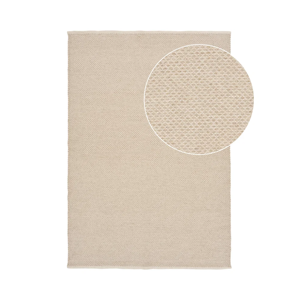 Vloerkleed wol beige 2