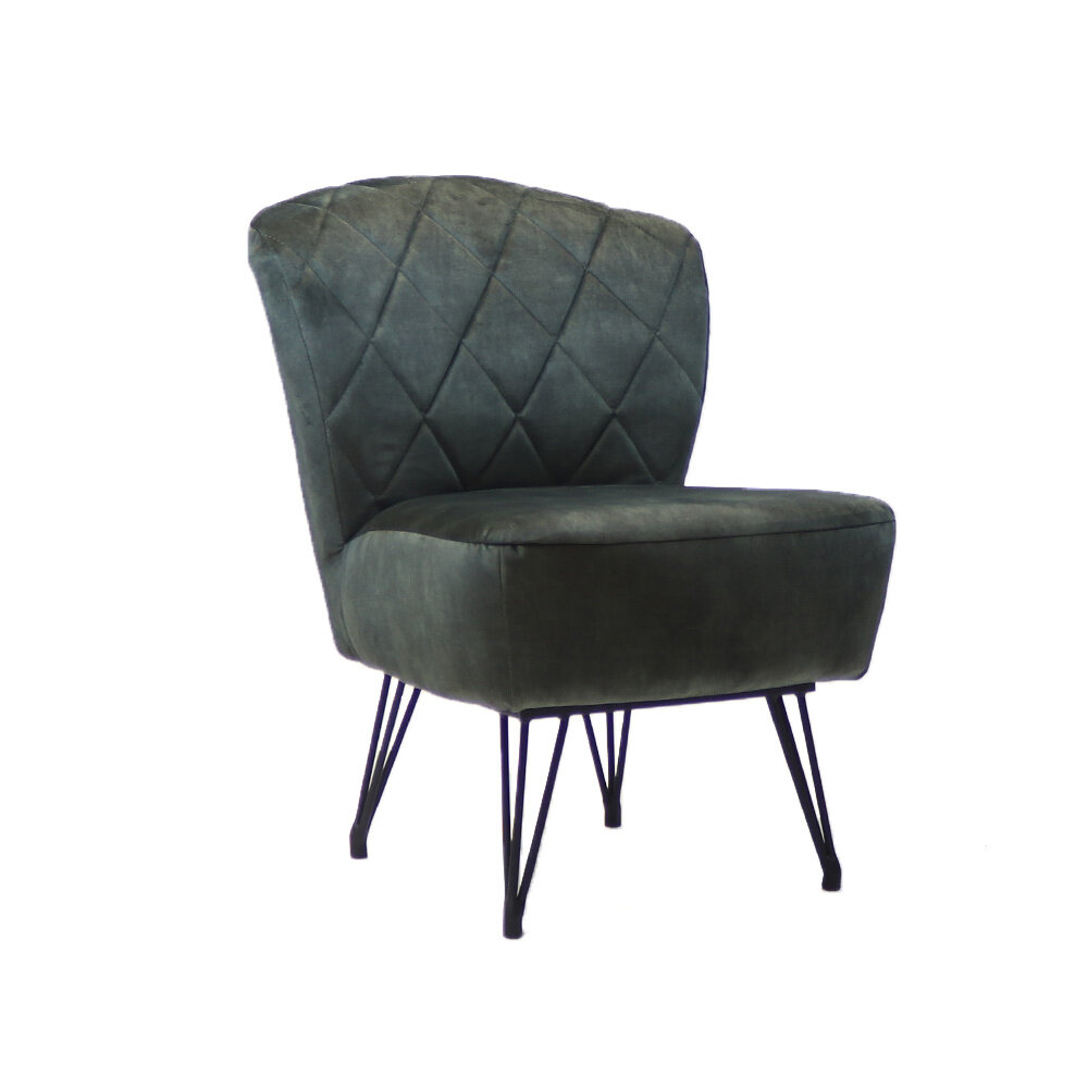 Fauteuil velours groen