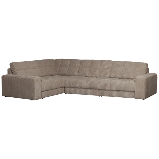 Hoekbank Olna polyester bruin links 316 cm