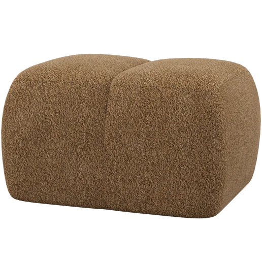 Poef chenille geel