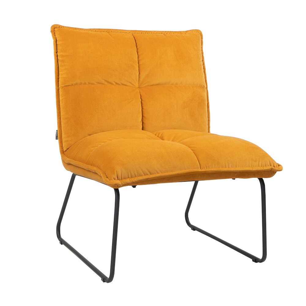 Fauteuil velours okergeel 70 cm