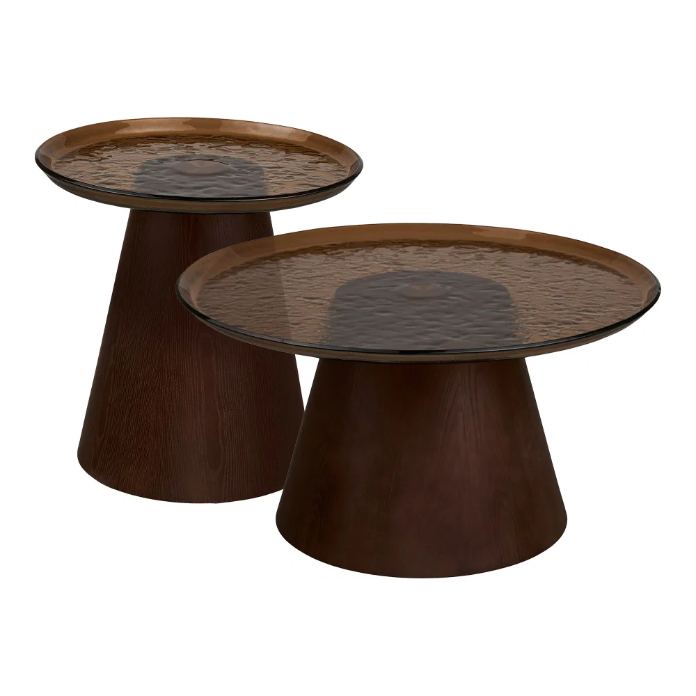 Salontafel MDF donkerbruin set van 2
