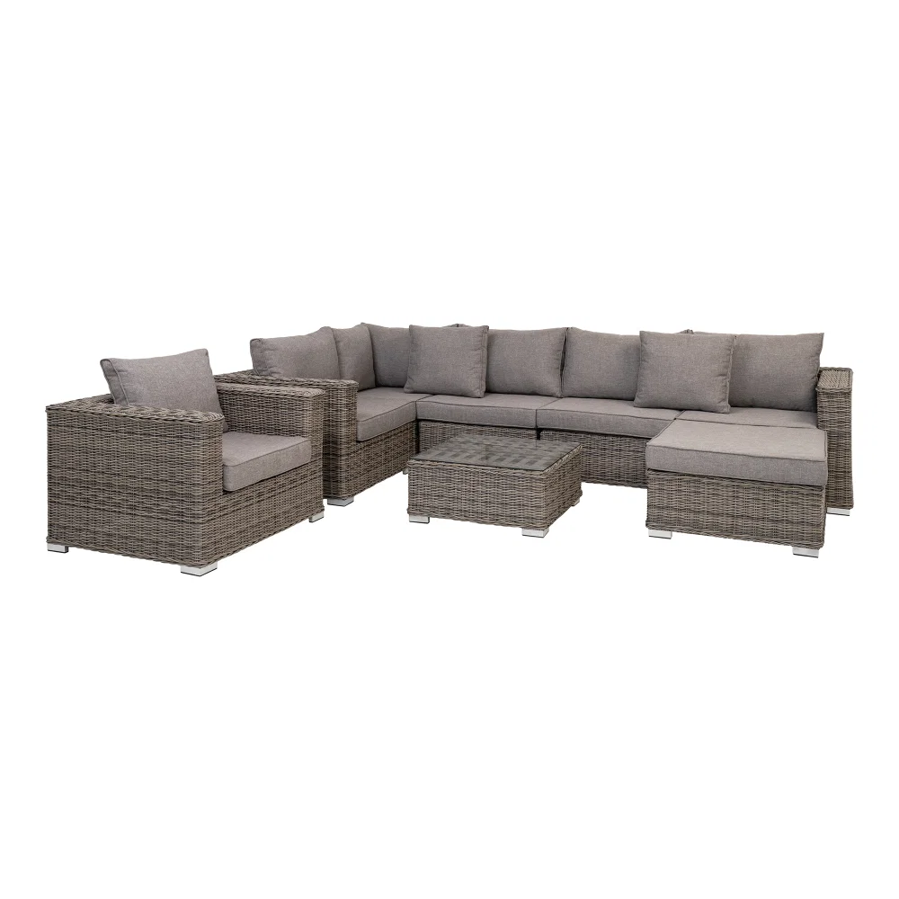 Loungeset Melis kunststof rotan kubu