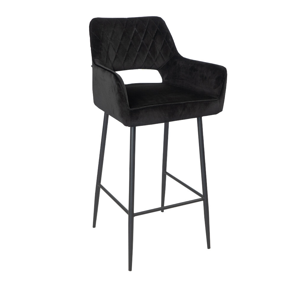 Barkruk velours zwart 78 cm