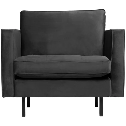 Fauteuil Levmi velours grijs 98 cm