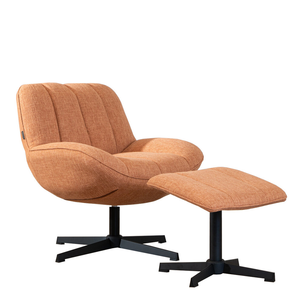 Fauteuil polyester koper draaibaar
