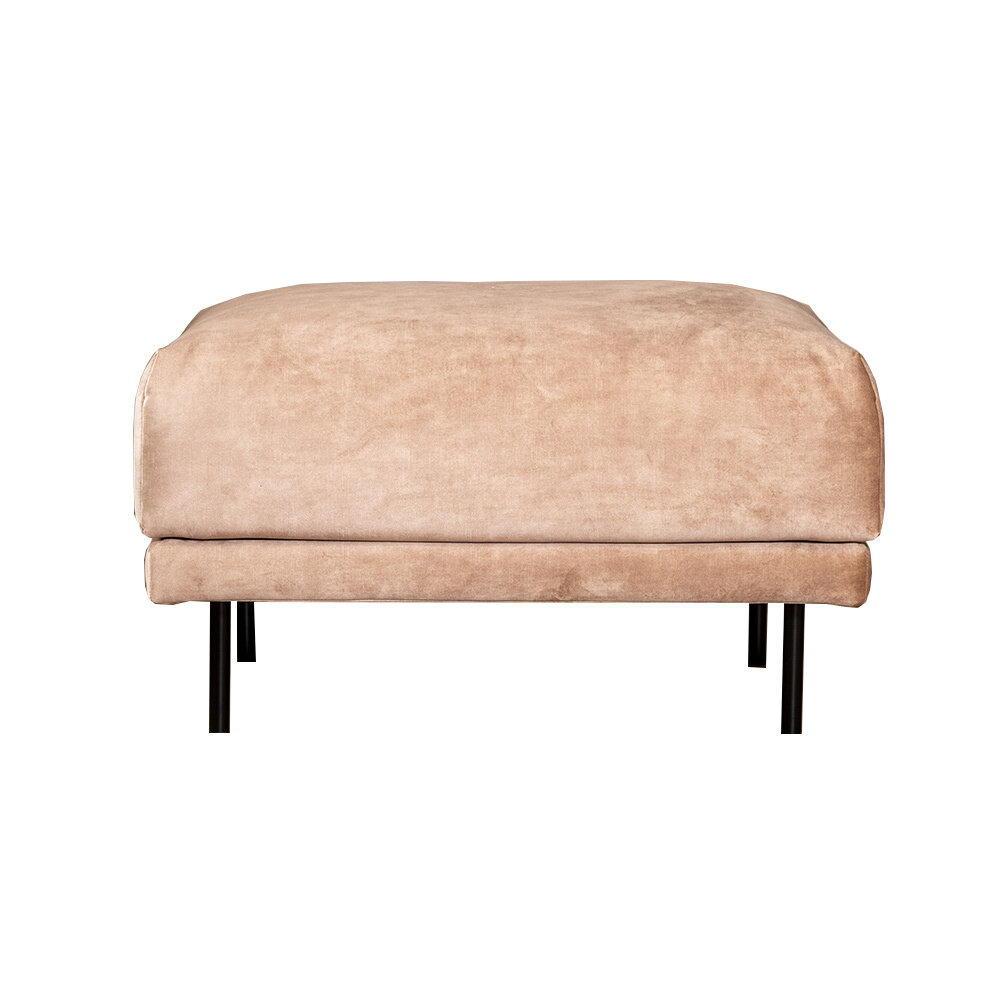 Poef velours taupe 90 cm