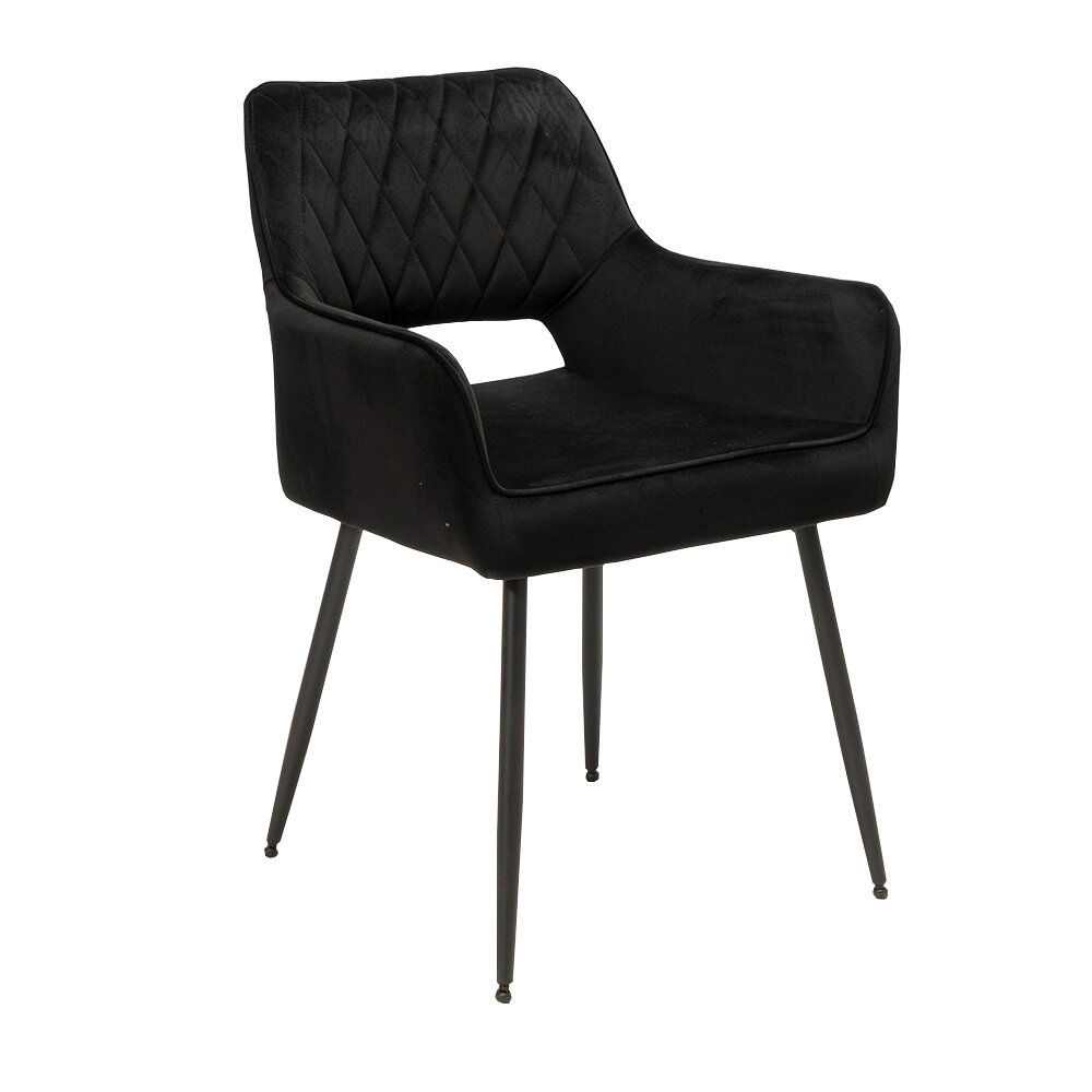 Stoel velours zwart 57 cm