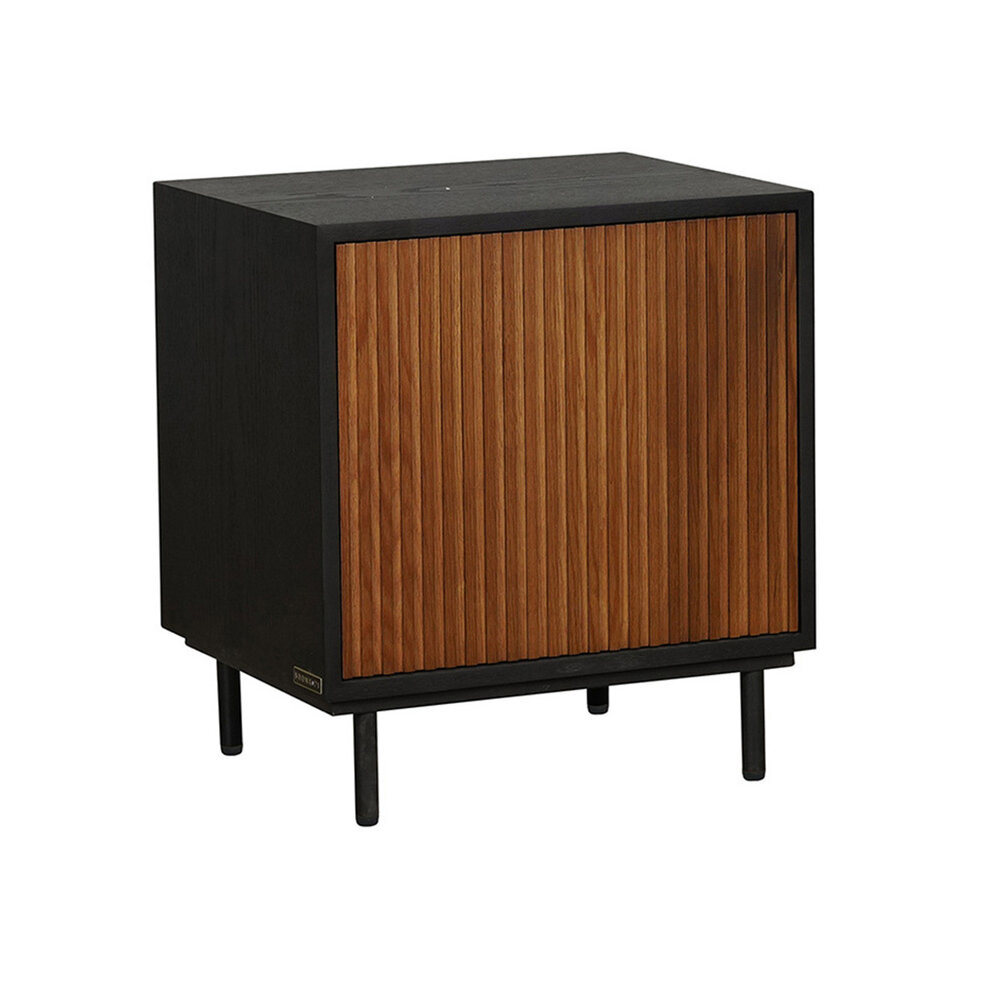 Nachtkastje rubberwood zwart