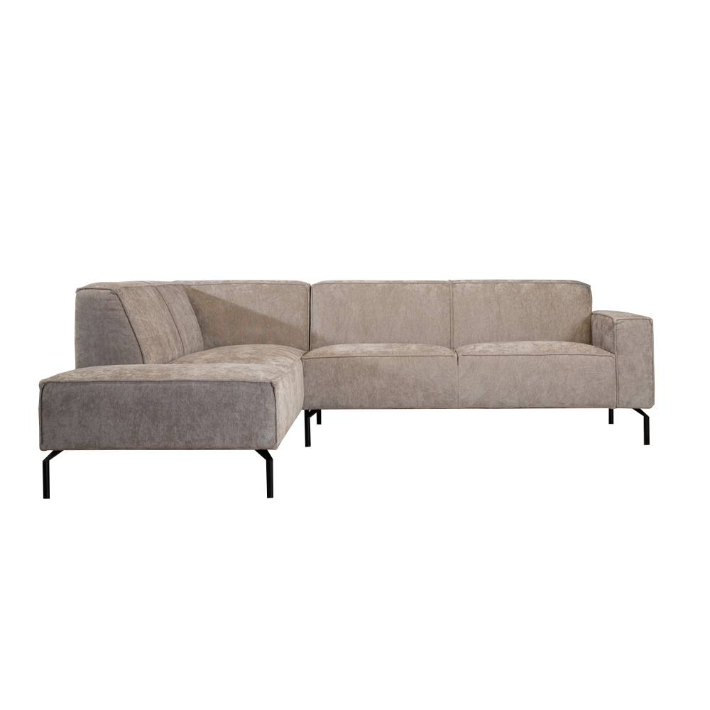 Hoekbank ja taupe links 252 × 78 cm hoog