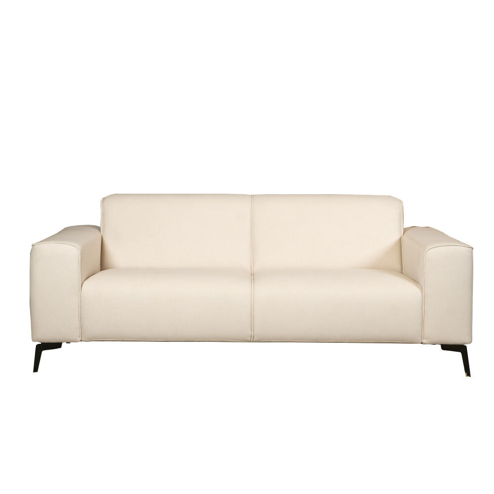 Bank polyester gebroken wit 5-zits