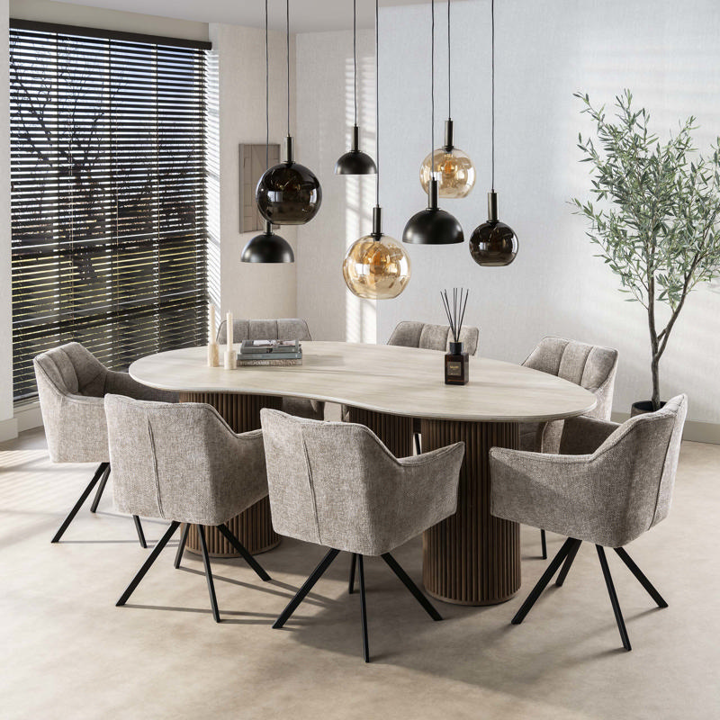 Eettafel Halia niervormig 215 cm