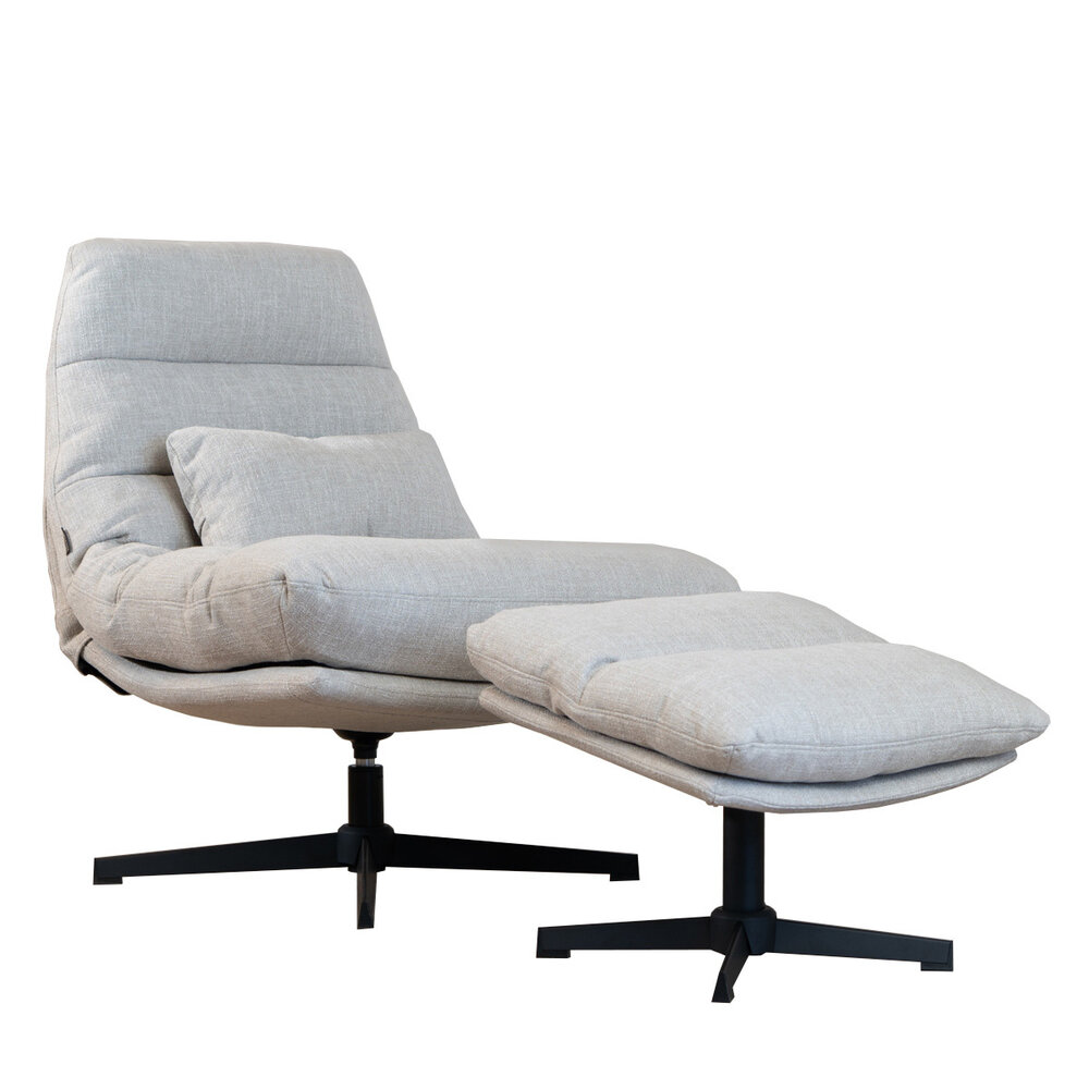 Fauteuil polyester taupe draaibaar 80 cm