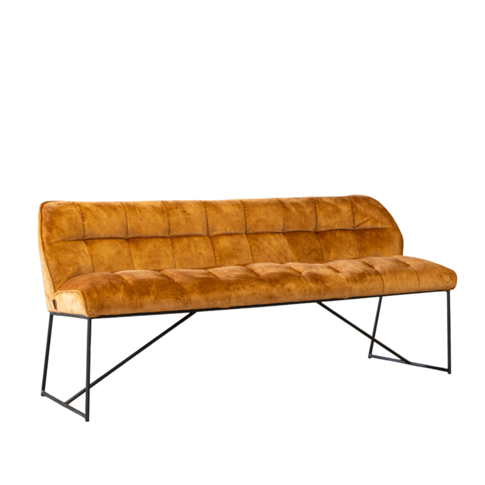 Bankje velours okergeel 220 cm
