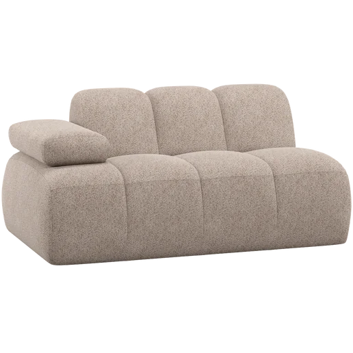 Bank chenille bruin 5-zits links 164 cm