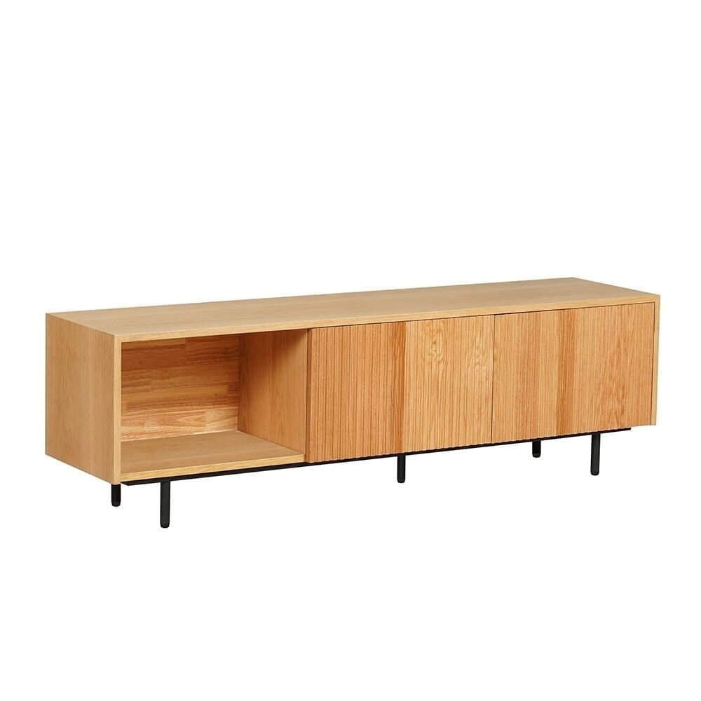 Tv-meubel rubberwood blank eiken 150 cm
