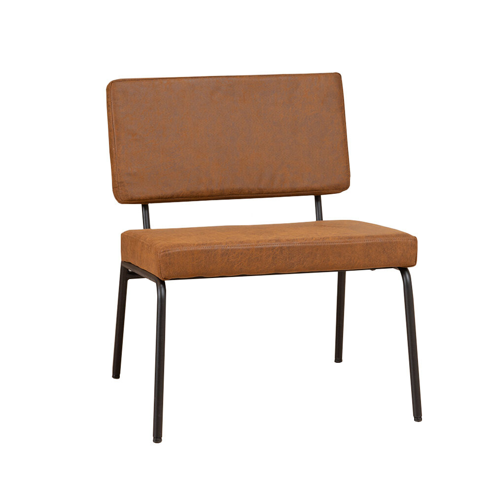 Fauteuil eco-leer cognac