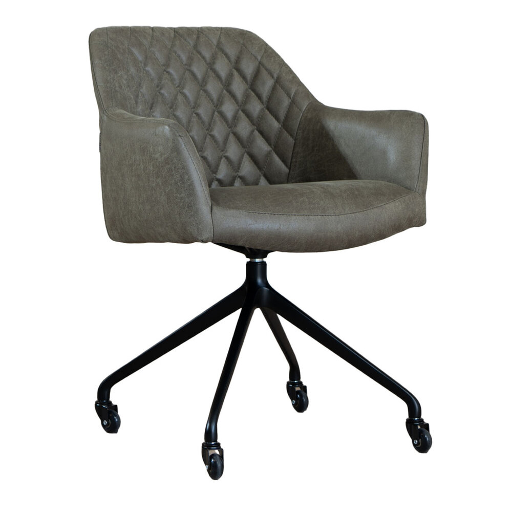 Stoel eco-leer olijfgroen 58 cm