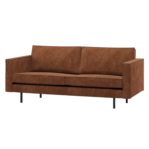 Bank bruin 5-zits 190 × 85 cm hoog
