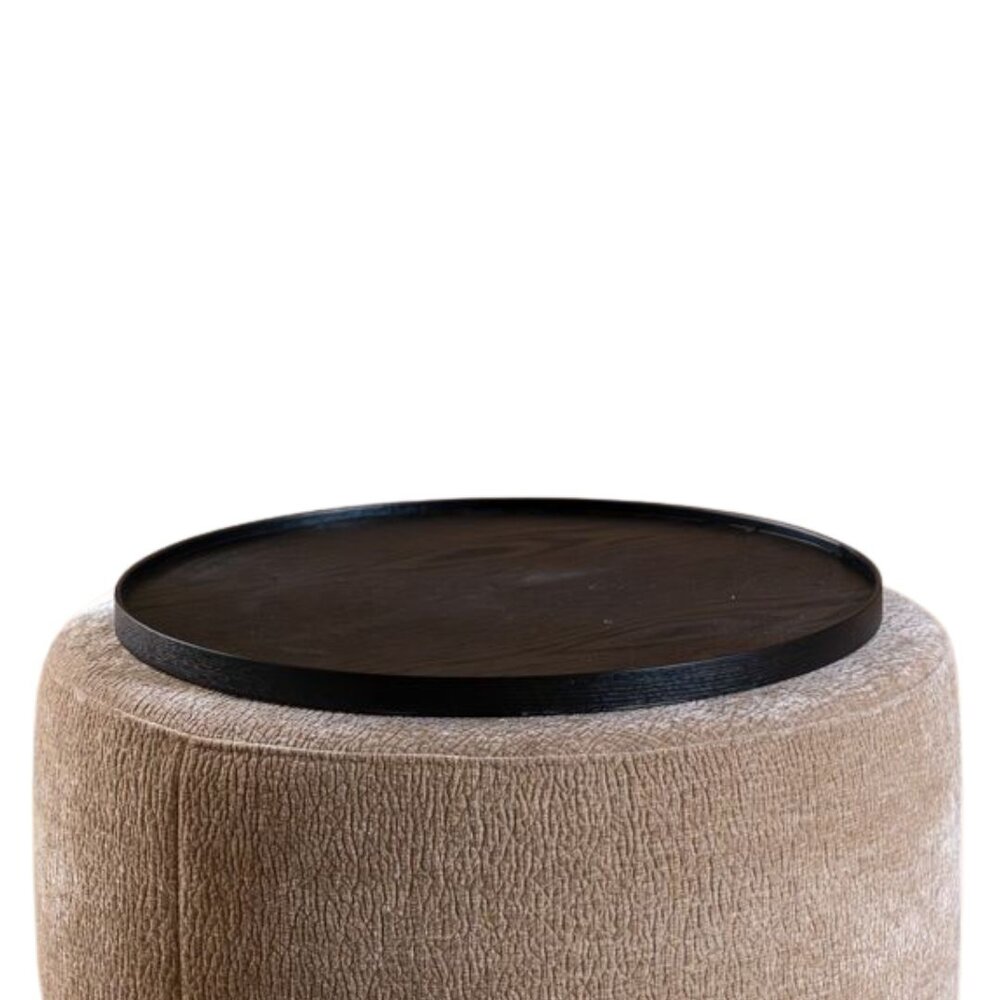 Decoratie Fenel eikenfineer zwart rond Ø59 cm