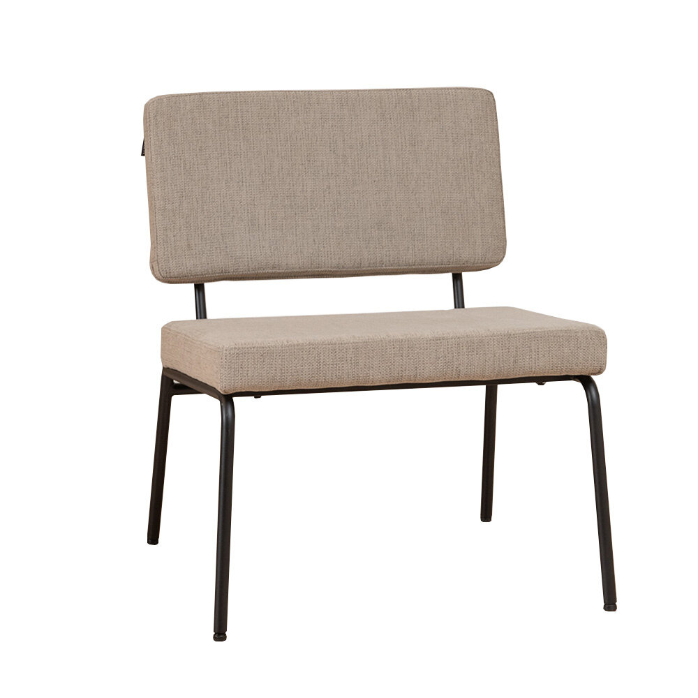 Fauteuil gerecycled polyester taupe 65 cm