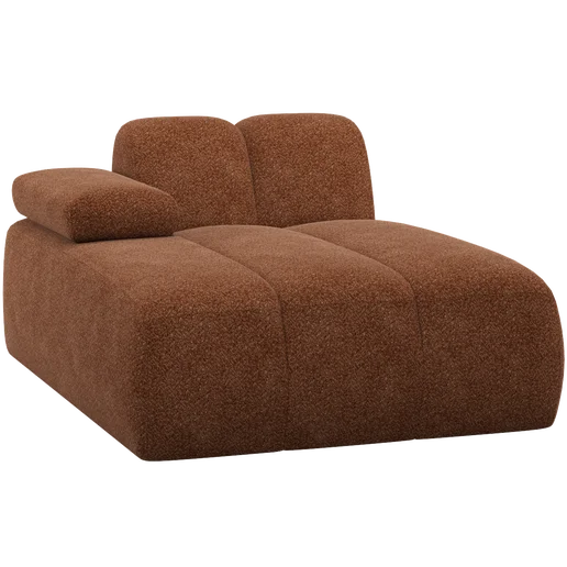 Chaise longue chenille bruin links 124 cm