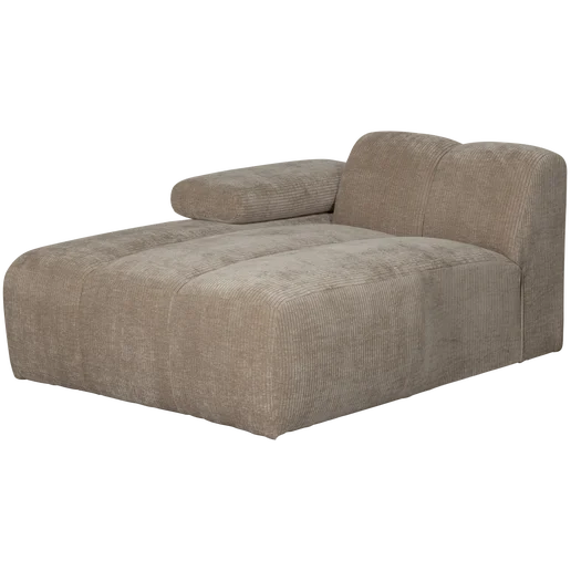 Chaise longue Corla naturel links 124 × 74 cm hoog