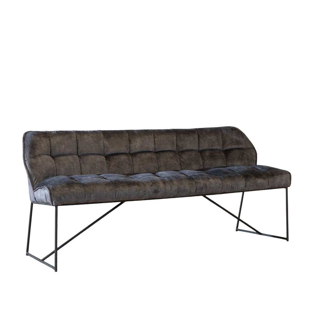 Bankje velours antraciet 185 cm