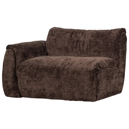 Bank polyester bruin 1-zits links 114 cm