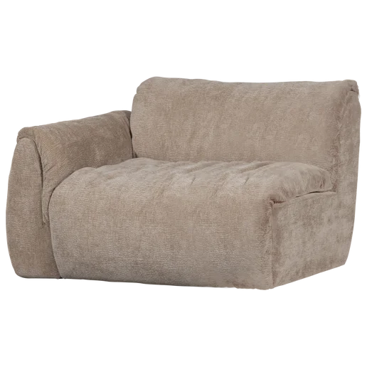 Bank polyester beige 1-zits links 114 cm