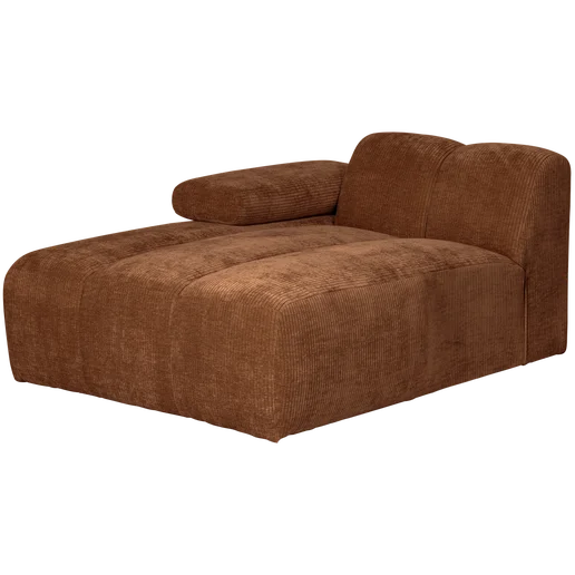 Chaise longue Termi bruin links 124 × 74 cm hoog