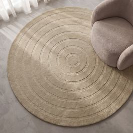Vloerkleed polyester zand 150 × 2 cm hoog