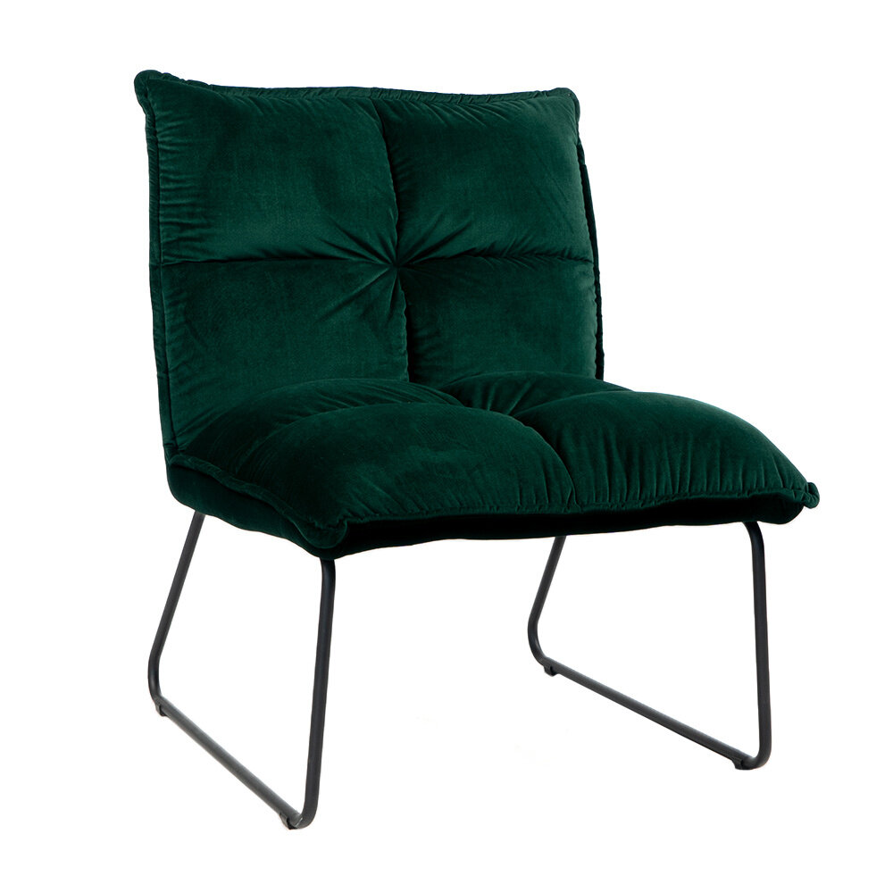 Fauteuil velours donkergroen 70 cm