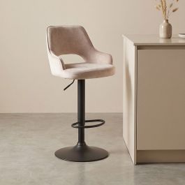Barkruk velours naturel 2 50 × 52 × 90 cm 50 cm