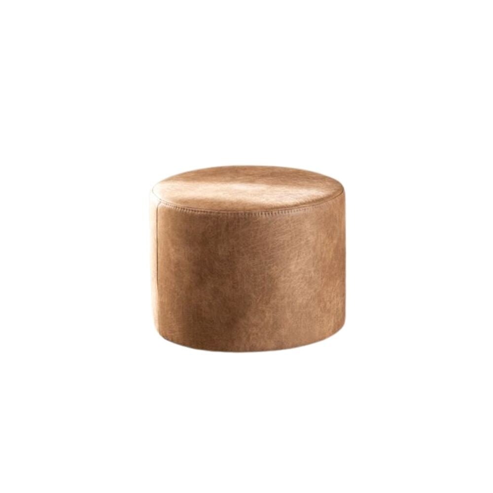 Poef eco-leer beige 50 cm