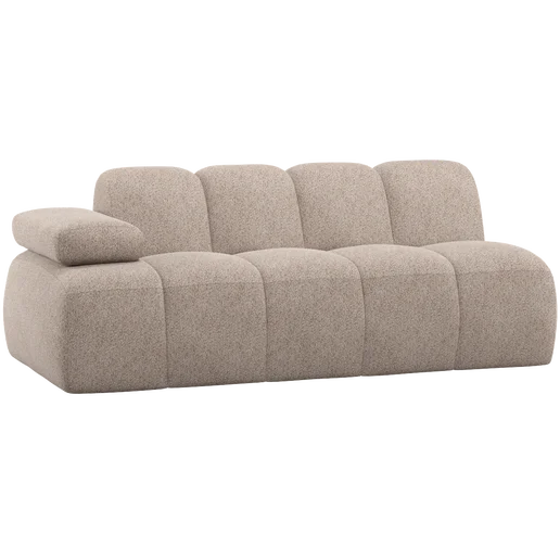 Bank Perloe chenille beige 2-zits links 204 cm