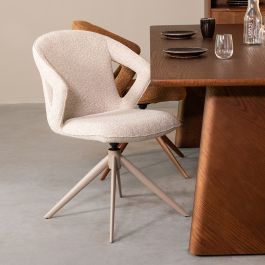Eetkamerstoel royal bouclé naturel 110 64 cm