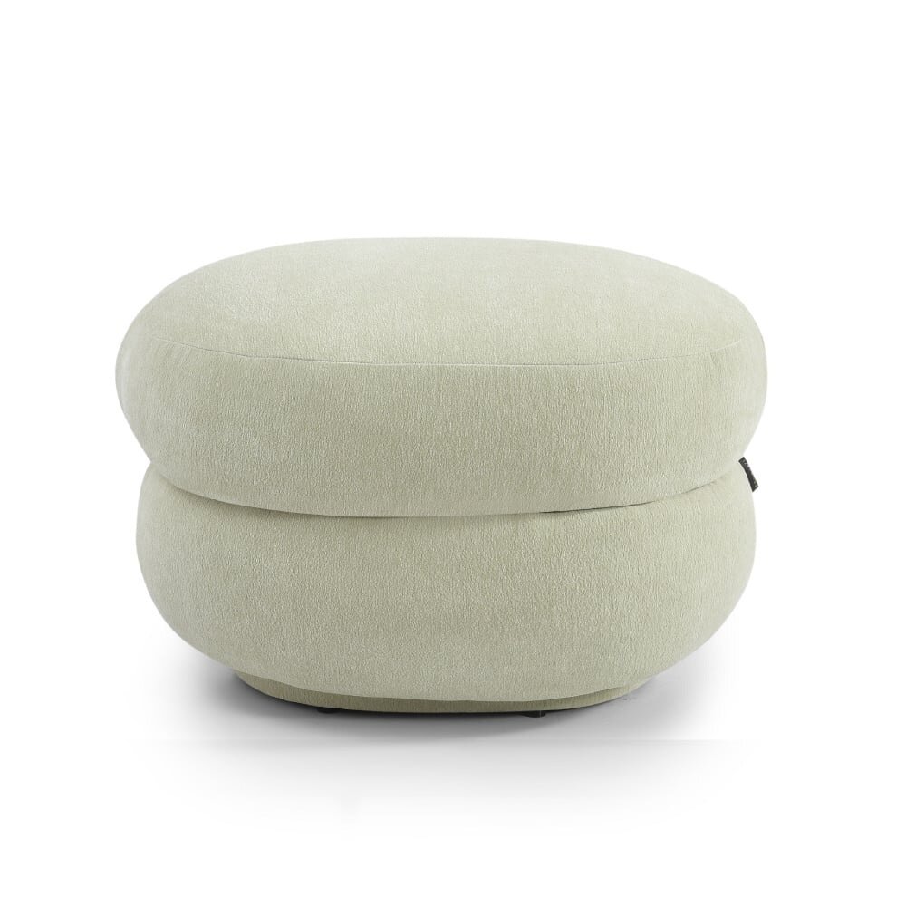 Poef chenille mintgroen