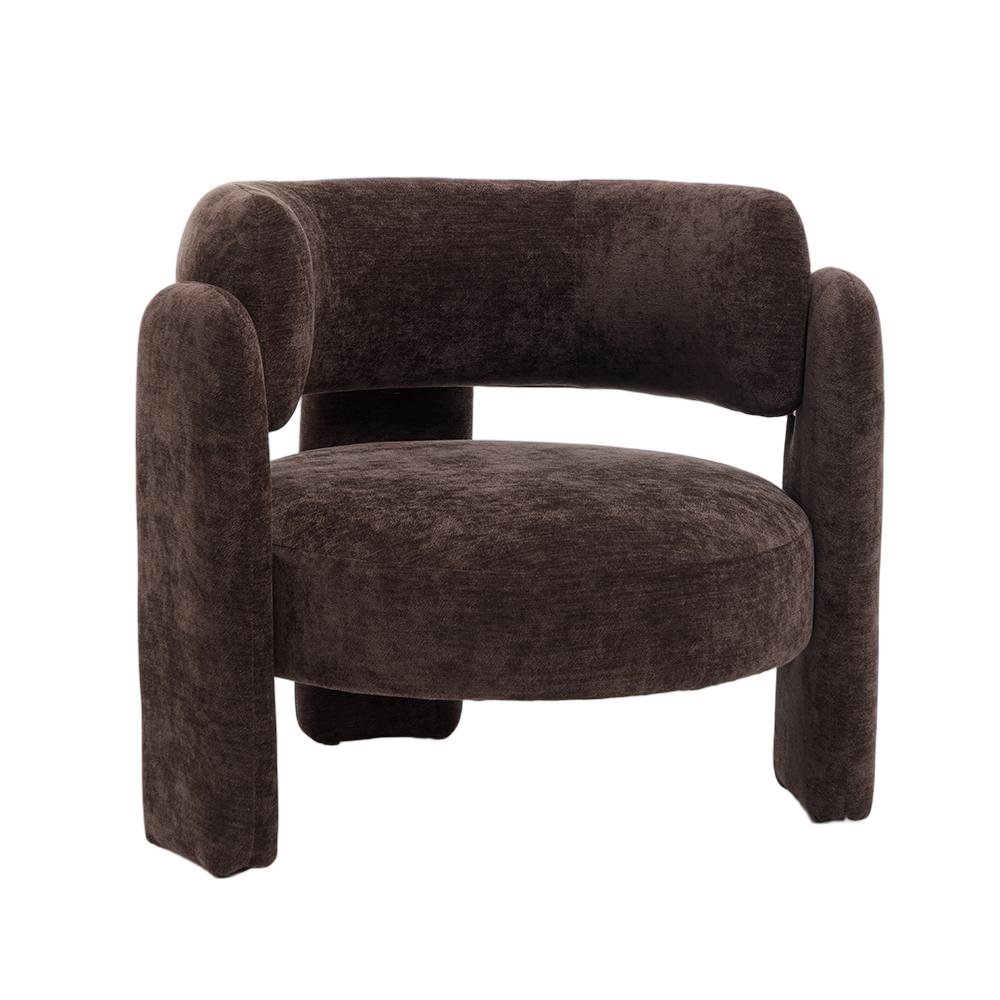 Fauteuil velours bruin 85 cm