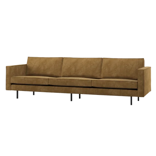 Bank geel 3-zits 277 × 85 cm hoog