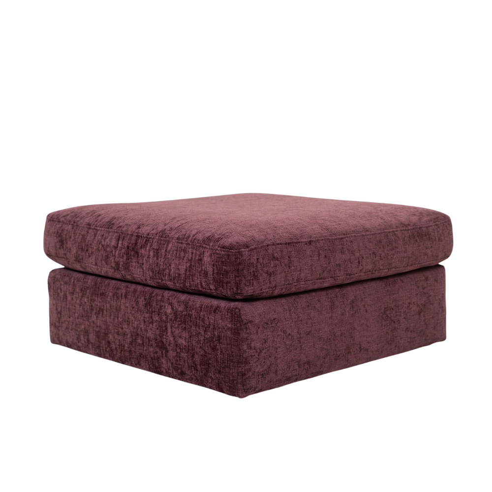 Poef chenille paars